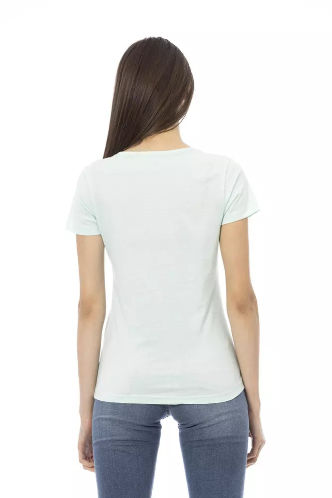 Trussardi Action Light Blue Cotton Women T-Shirt