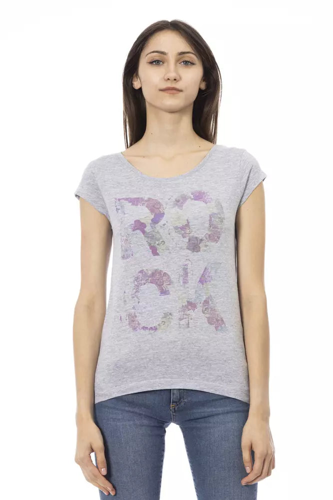 Trussardi Action Gray Cotton Women T-Shirt