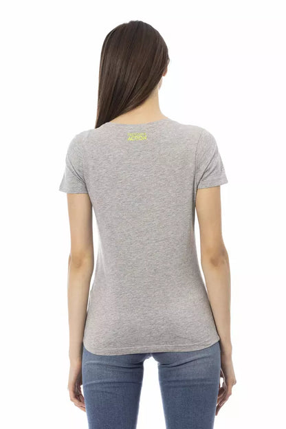 Trussardi Action Gray Cotton Women T-Shirt