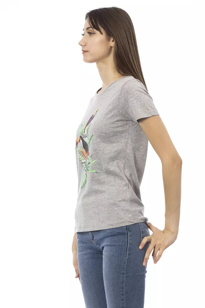 Trussardi Action Gray Cotton Women T-Shirt