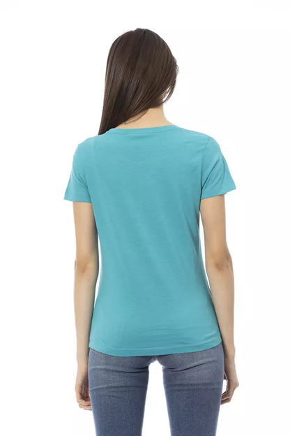 Trussardi Action Light Blue Cotton Women T-Shirt