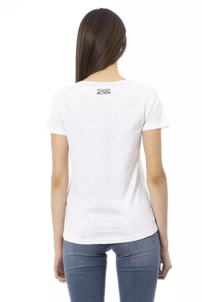 Trussardi Action White Cotton Women T-Shirt