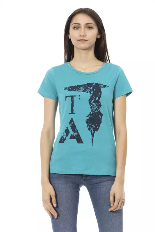 Trussardi Action Light Blue Cotton Women T-Shirt