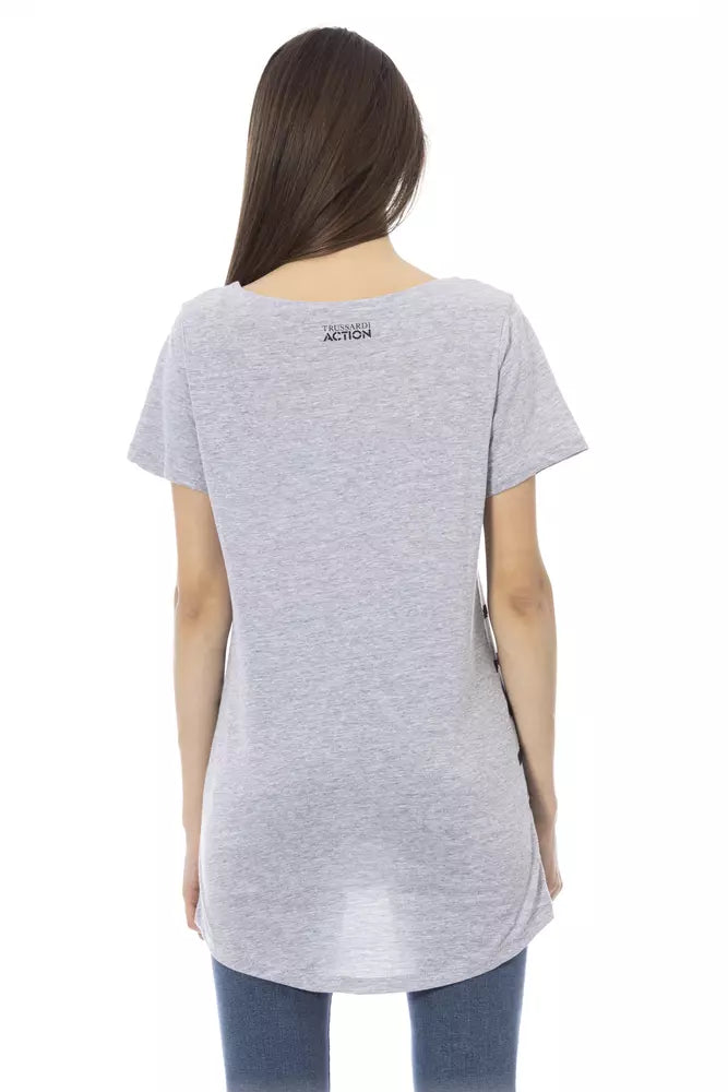 Trussardi Action Gray Cotton Women T-Shirt