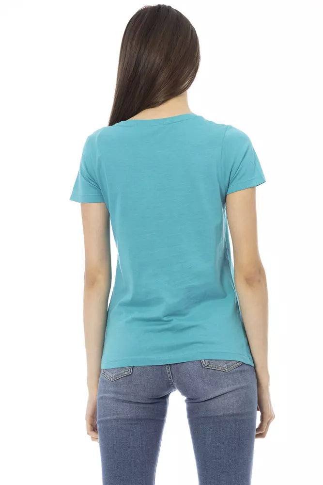 Trussardi Action Light Blue Cotton Women T-Shirt