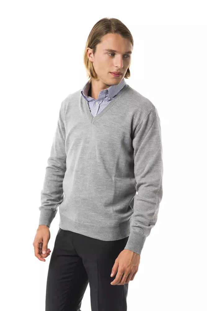 Uominitaliani Gray Wool Men Sweater