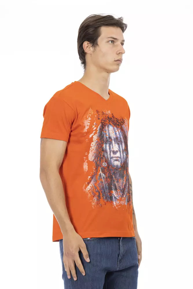 Trussardi Action Orange Cotton Men T-Shirt