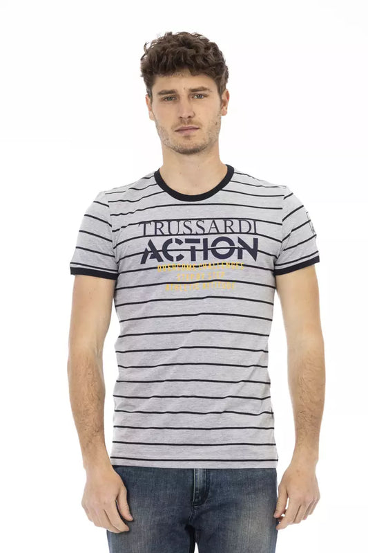 Trussardi Action Gray Cotton Men T-Shirt