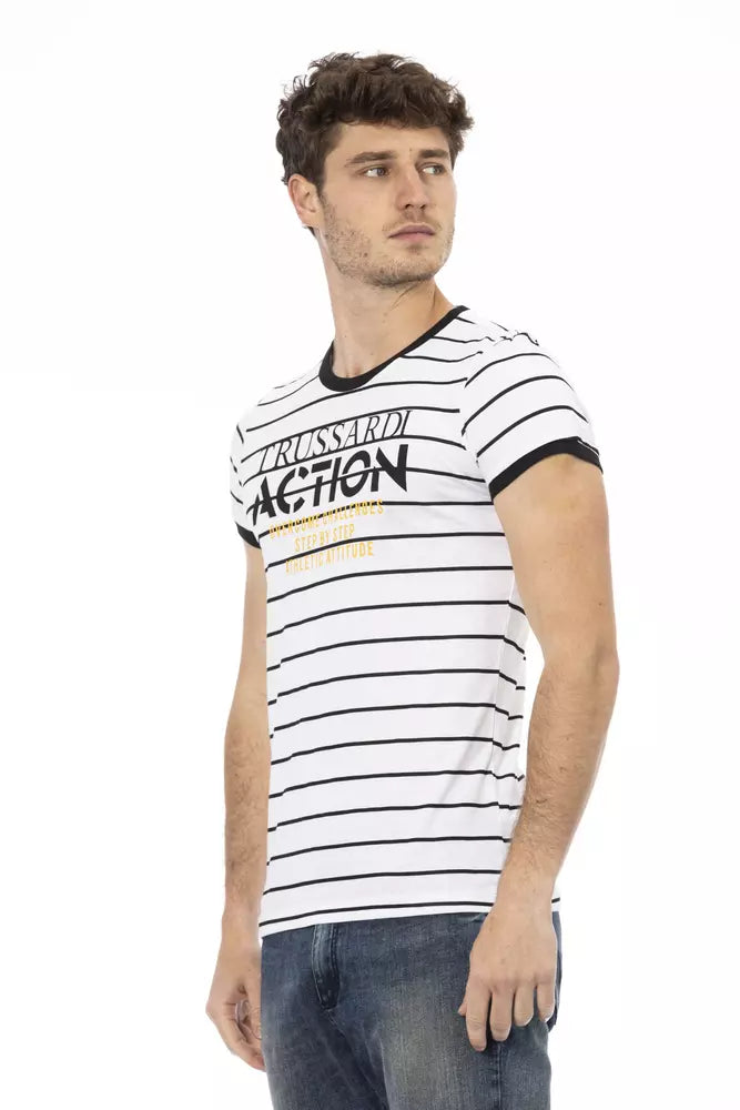 Trussardi Action White Cotton Men T-Shirt