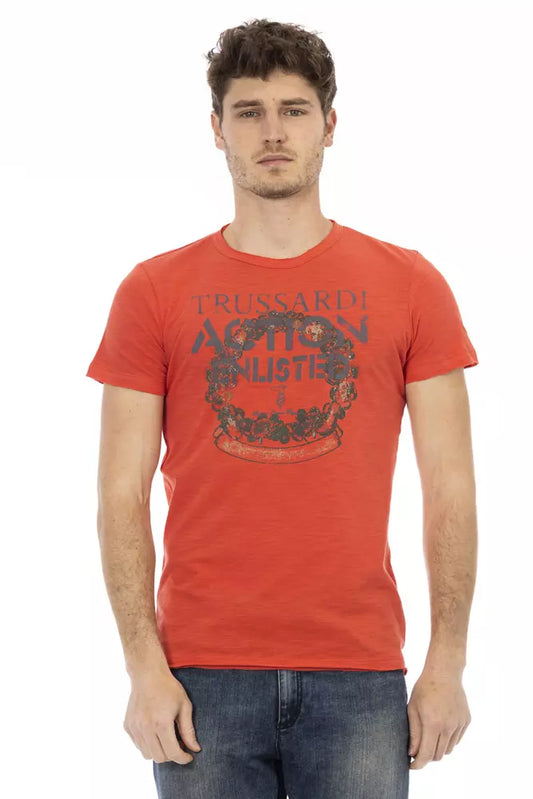 Trussardi Action Red Cotton Men T-Shirt