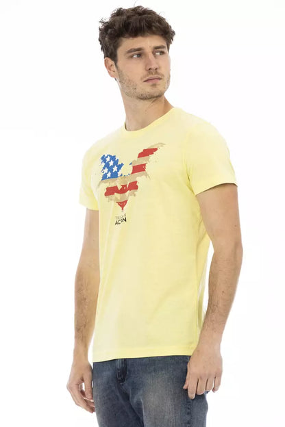 Trussardi Action Yellow Cotton Men T-Shirt