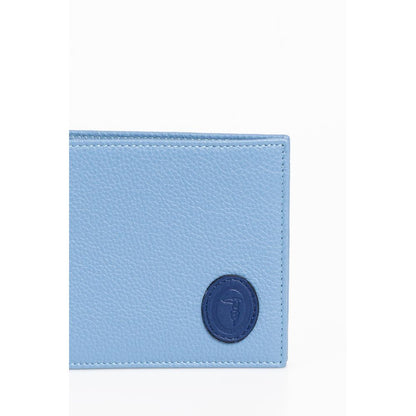 Trussardi Light Blue Leather Men Wallet