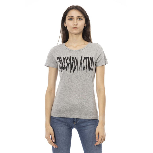 Trussardi Action Gray Cotton Women T-Shirt