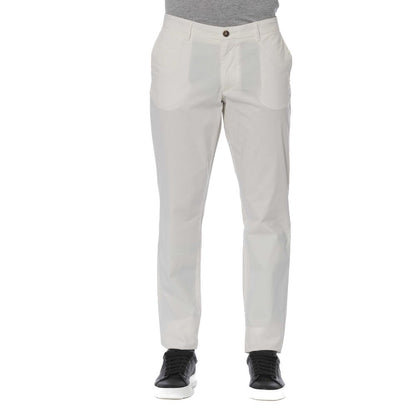 Trussardi Jeans White Cotton Men's Trouser