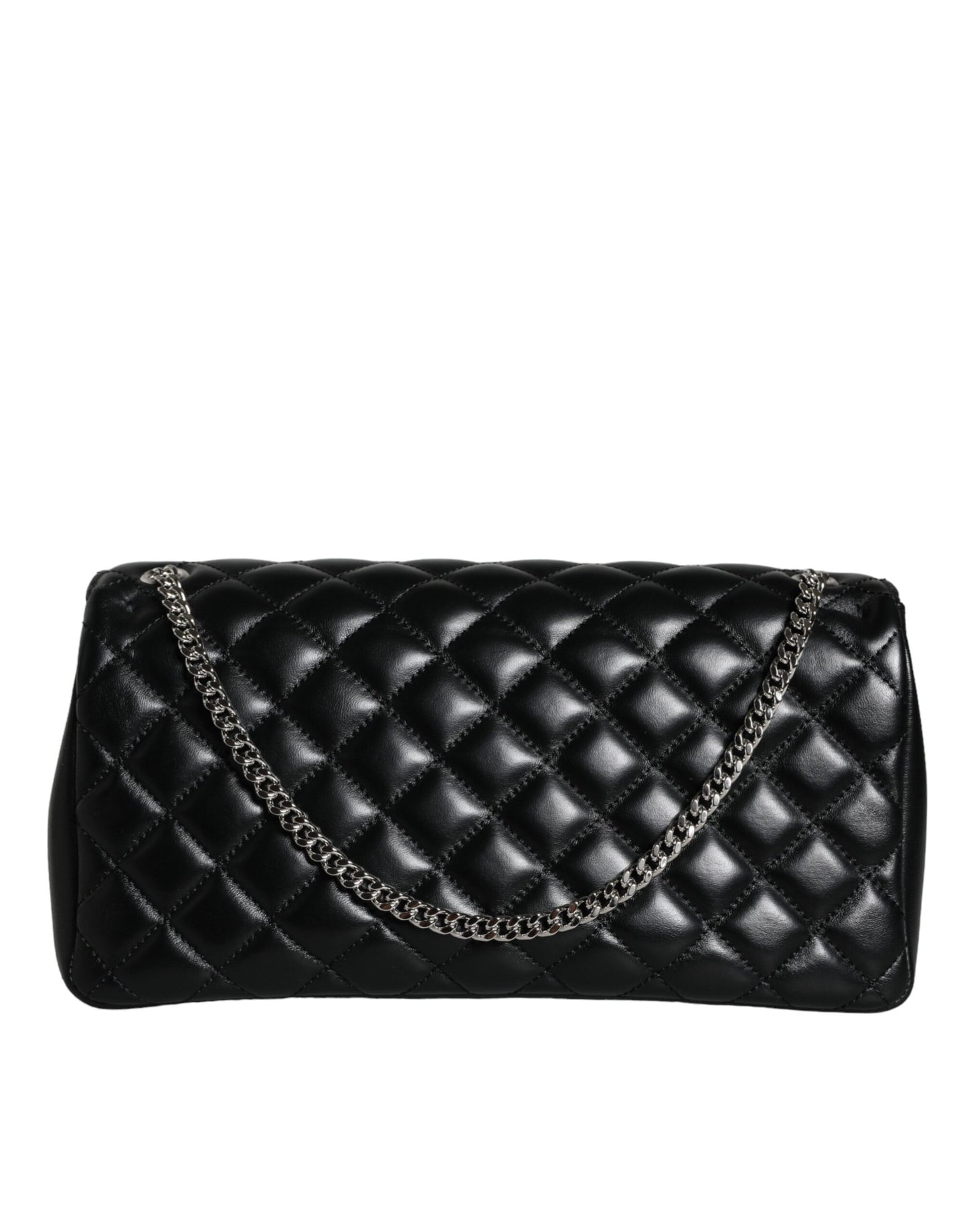 Versace Black Quilted Lambskin Leather Crossbody Shoulder Bag