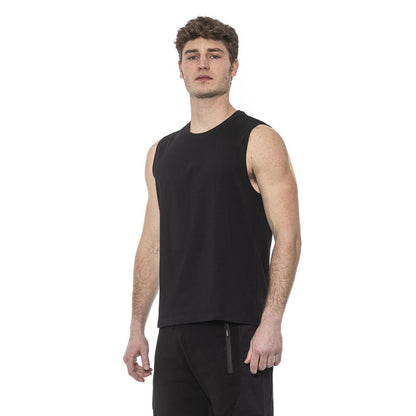 Tond Black Cotton Men's Tank Top