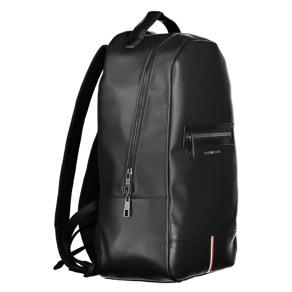 Tommy Hilfiger Black Polyethylene Men Backpack