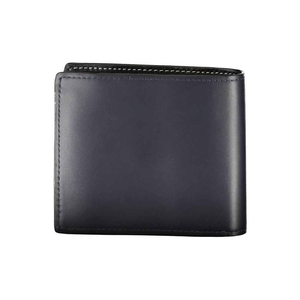 Tommy Hilfiger Elegant Blue Leather Bi-Fold Wallet