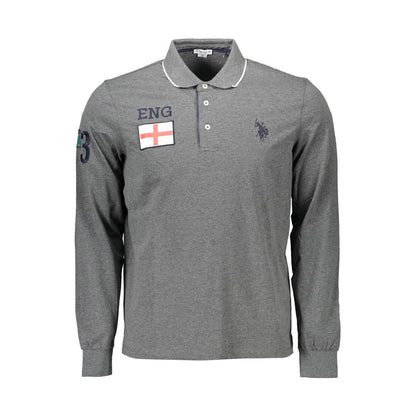 U.S. POLO ASSN. Gray Cotton Men Polo Shirt