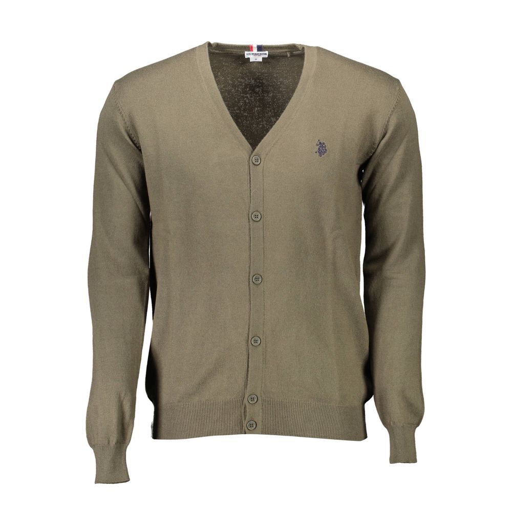 U.S. POLO ASSN. Green Cotton Men Cardigan