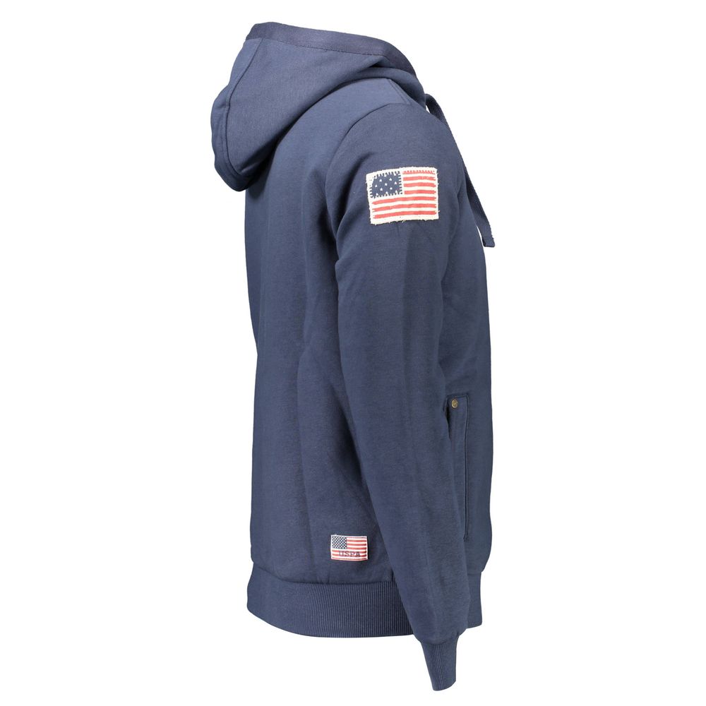 U.S. POLO ASSN. Blue Cotton Mens Hooded Sweater