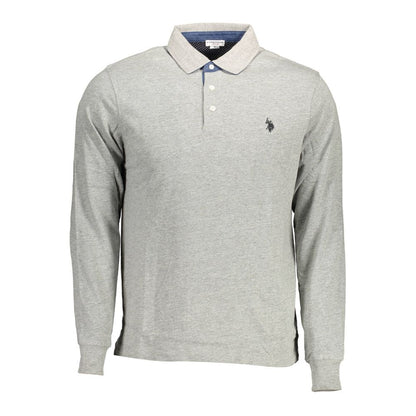 U.S. POLO ASSN. Gray Cotton Men Polo Shirt