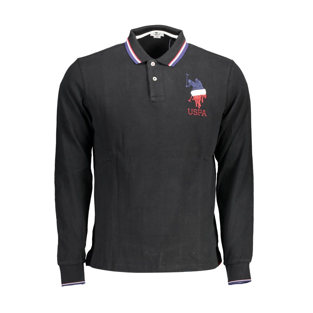 U.S. POLO ASSN. Black Cotton Men Polo Shirt