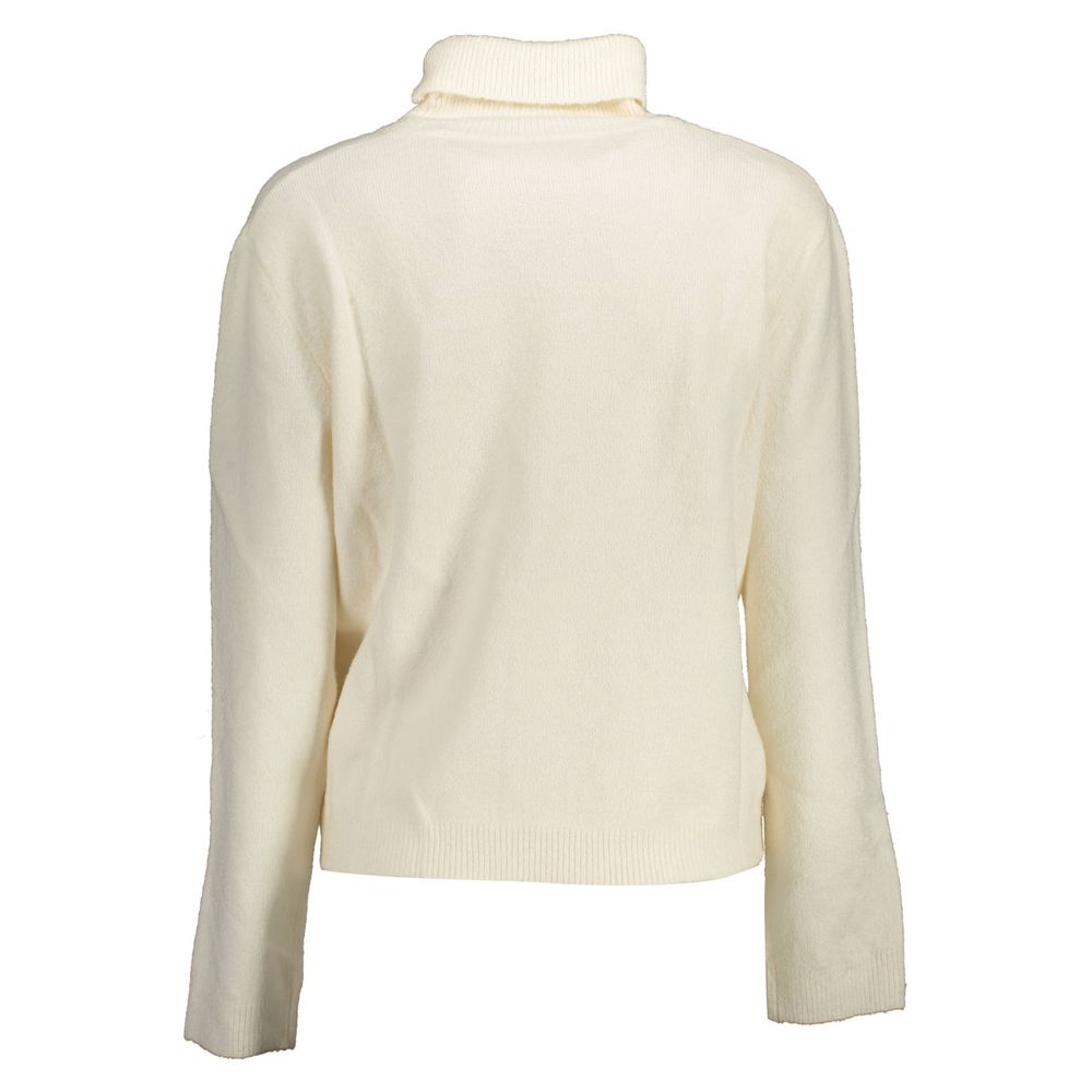 U.S. POLO ASSN. White Acrylic Women Turtleneck Sweater