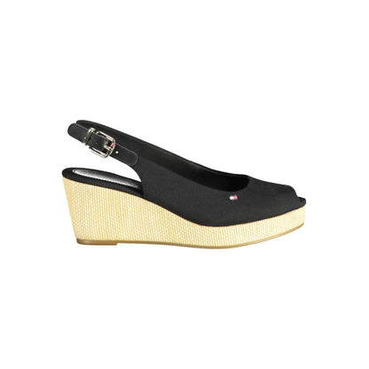 Tommy Hilfiger Black Cotton Women Sandal