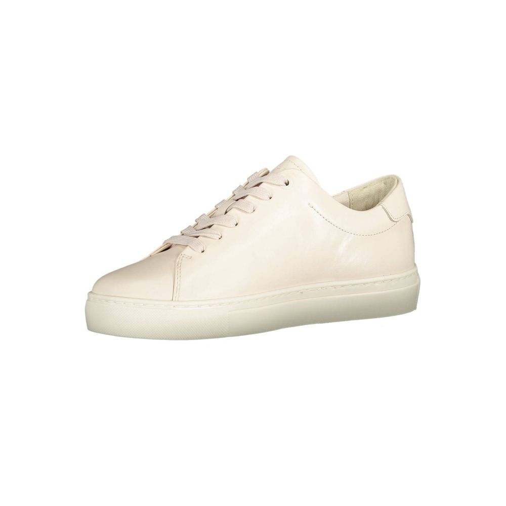 Tommy Hilfiger Beige Leather Women Sneaker