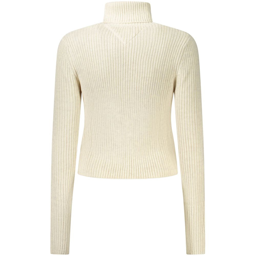 Tommy Hilfiger Beige Polyester Women Sweater Turtleneck