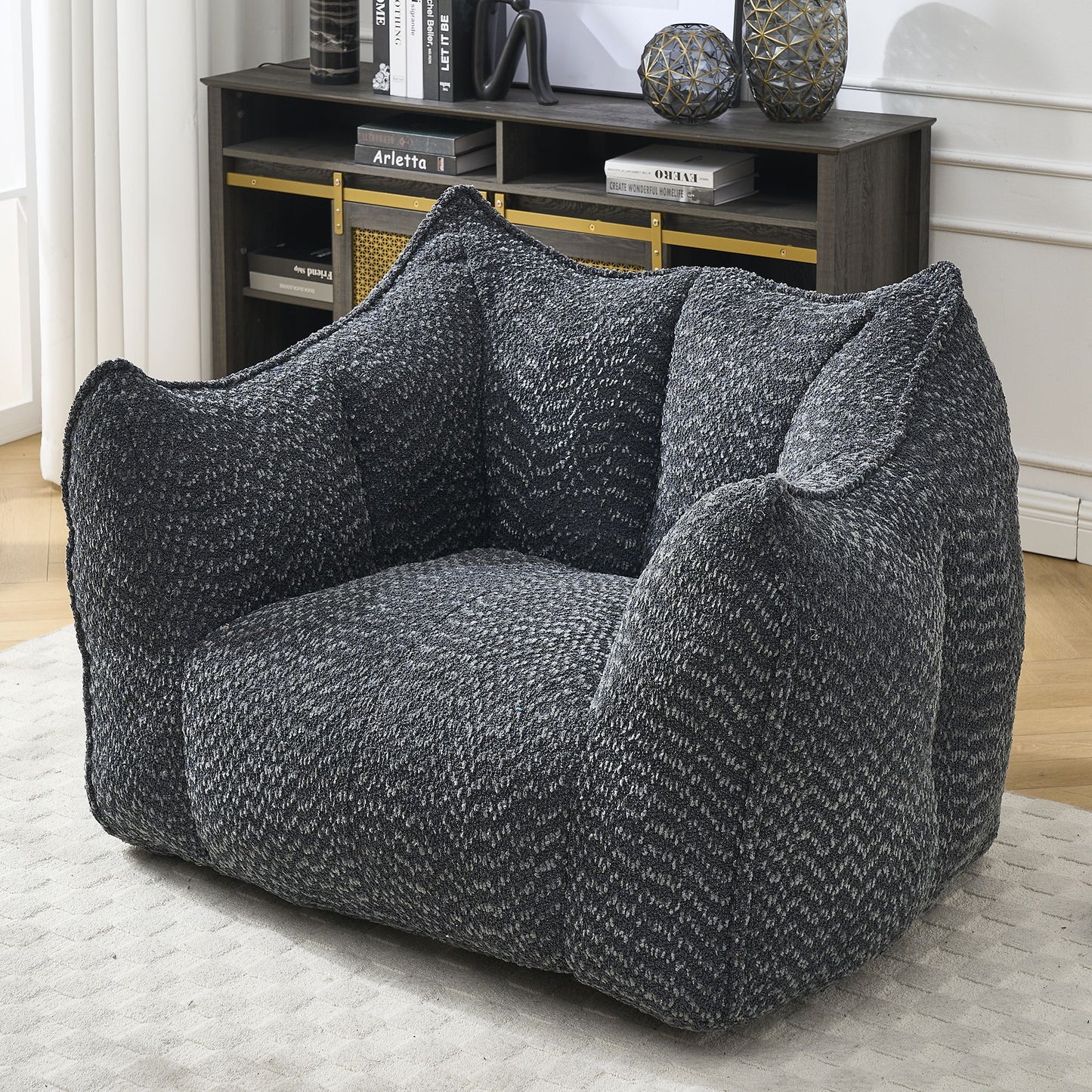 Sofa chairs with highly resilient foam for living rooms and bedrooms, comfortable square lazy sofas, sofas for adults to play, read and watch TV