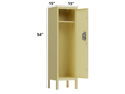 1 Door Tall Single Retro Style Steel Locker in Yellow