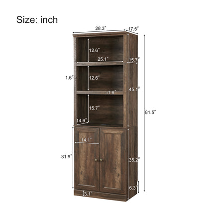 Full Size Murphy Wall Bed with 2 Side Cabinet Storage Shelf, Cabinet Space-Saving Bed Perfect for Guest Room, Bed Room, Guest Room, Home Office, Brown