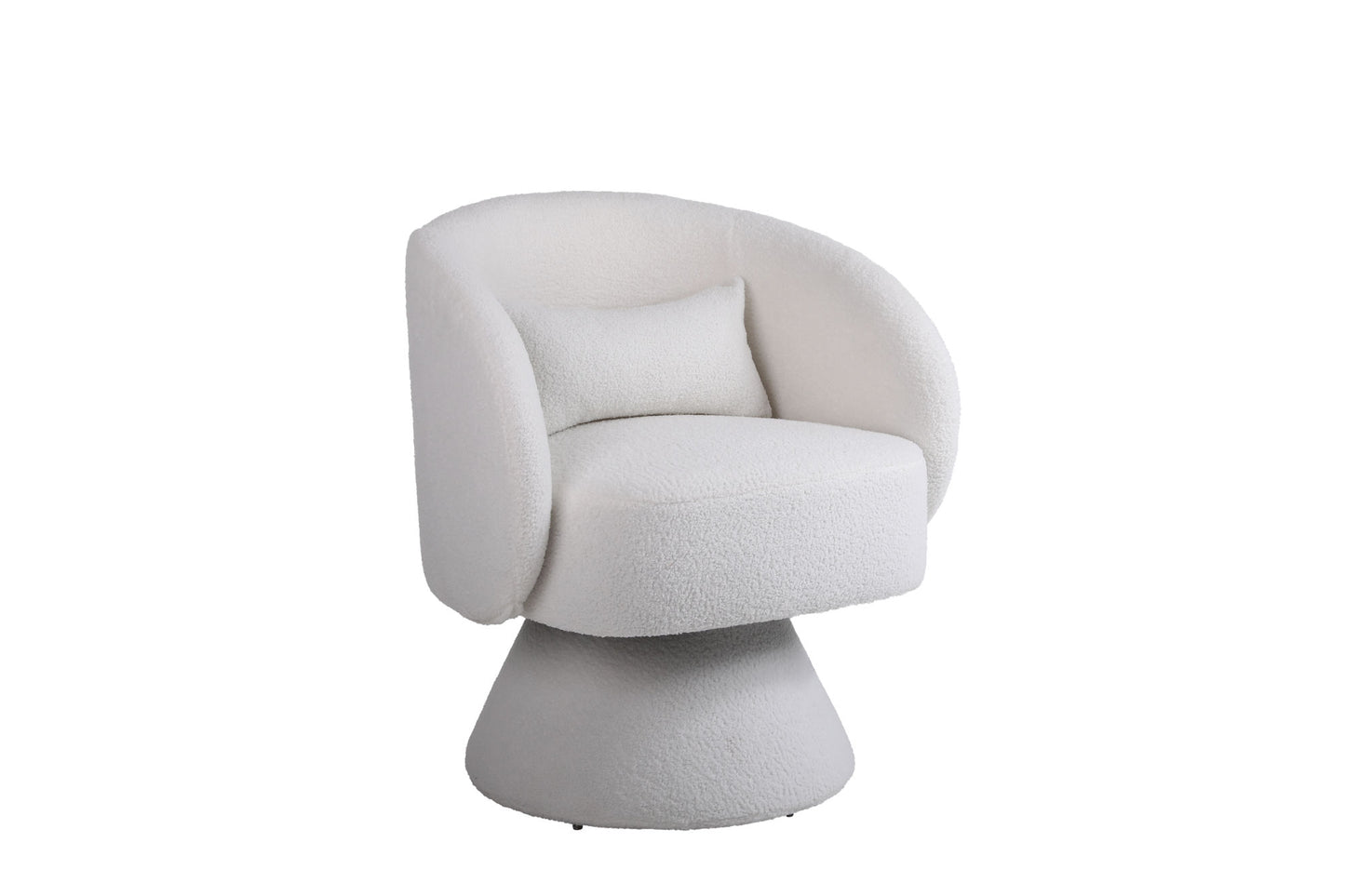 Swivel Accent Chair Armchair, Round Barrel Chair in Fabric for Living Room Bedroom(White)