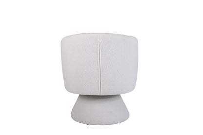 Swivel Accent Chair Armchair, Round Barrel Chair in Fabric for Living Room Bedroom(White)