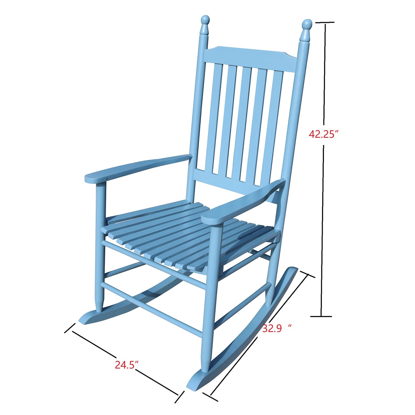 wooden porch rocker chair blue