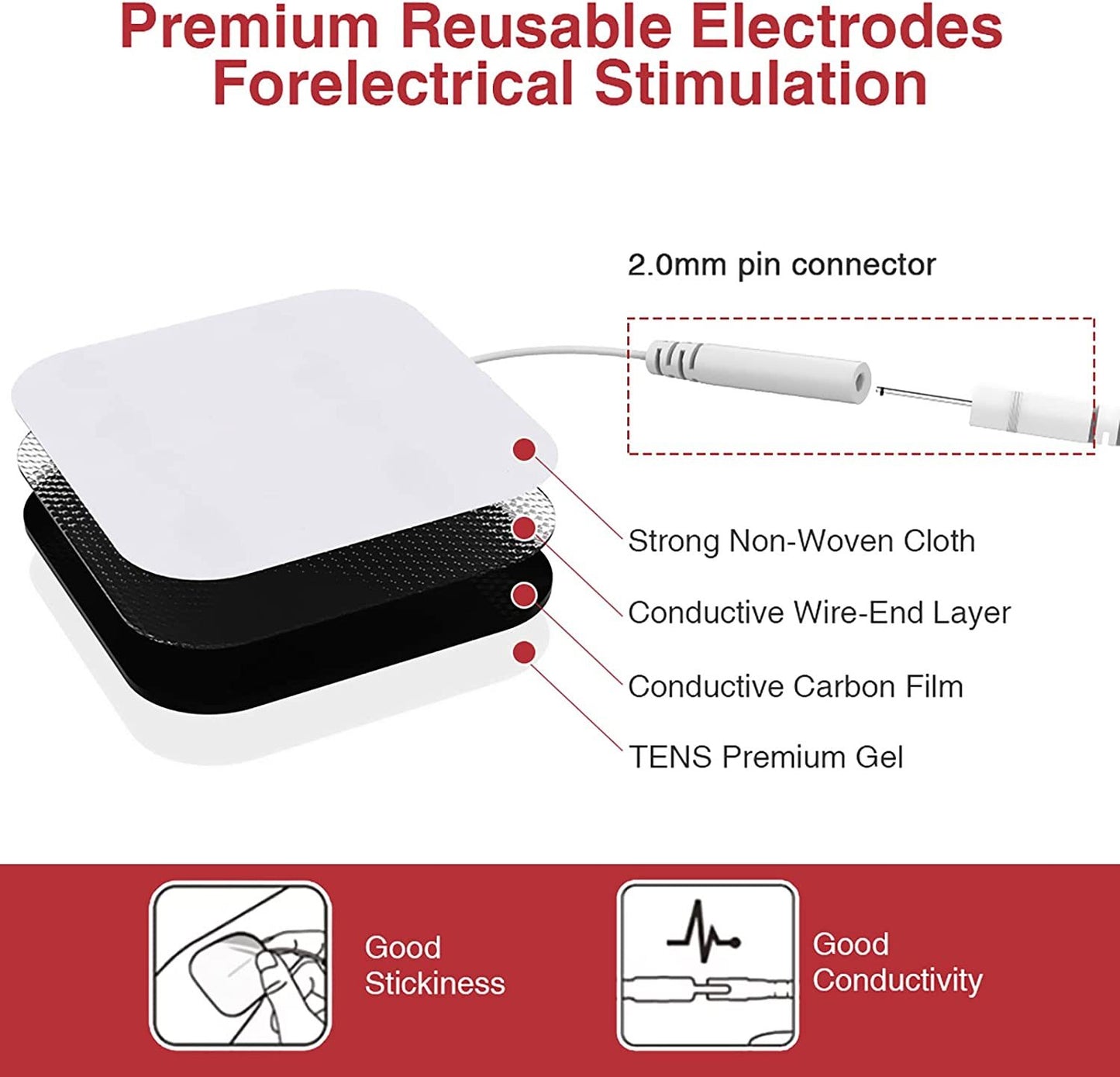 TENKER EMS TENS Unit Muscle Stimulator, 24 Modes Dual Channel Electronic Pulse Massager for Pain Relief/Management & Muscle Strength Rechargeable TENS Machine with 8 Pcs Electrode Pads