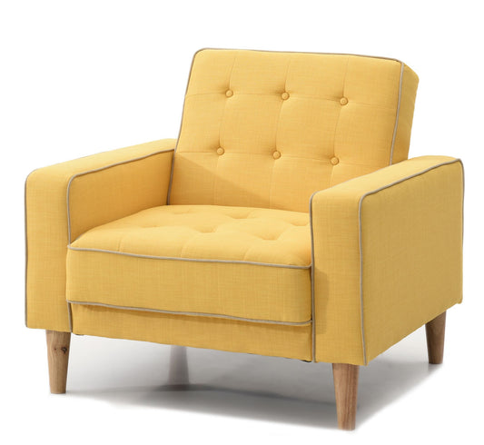 Vibrant Yellow Contemporary Chair Bed