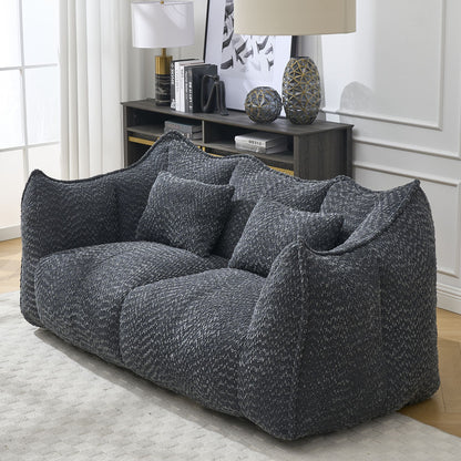 Soft beanbag chair with high resilience foam core for two people. The comfortable square recliner sofa is ideal for family members and friends engaged in games, reading, watching TV