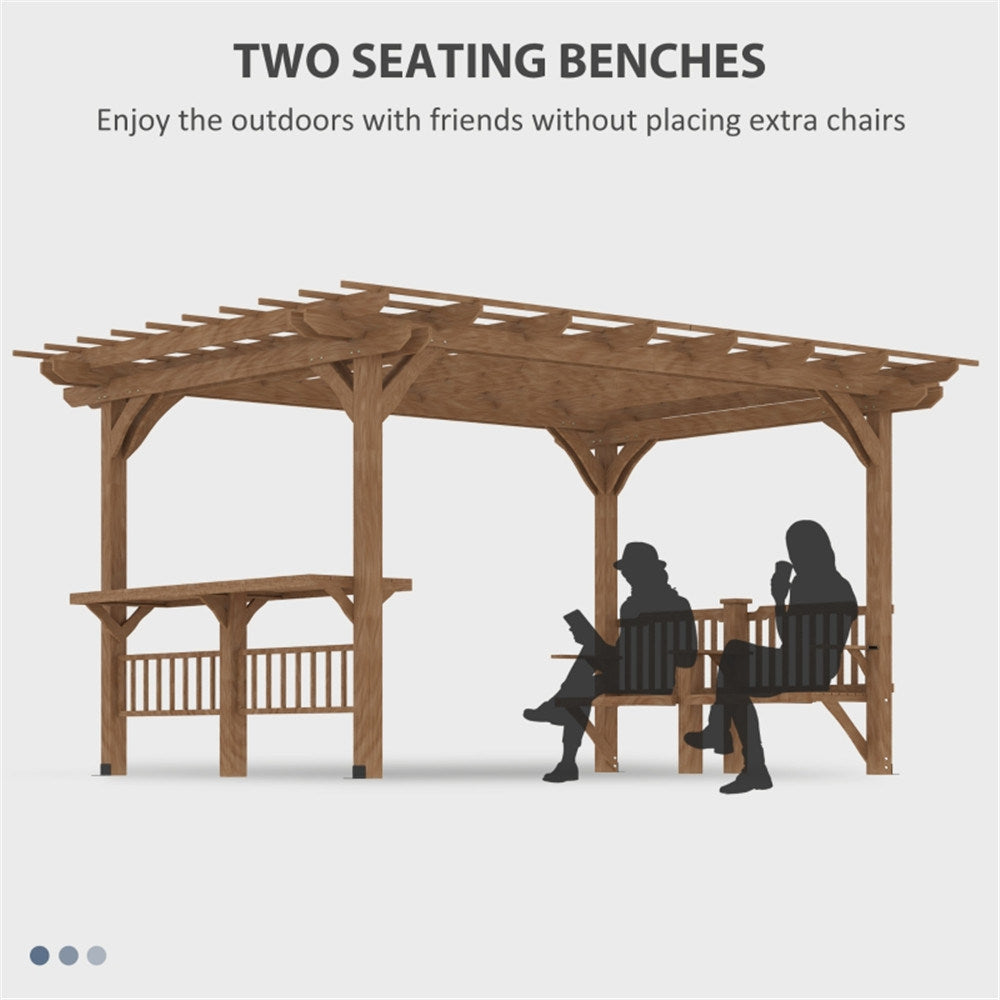 Wooden Gazebo Pavilion With Seats