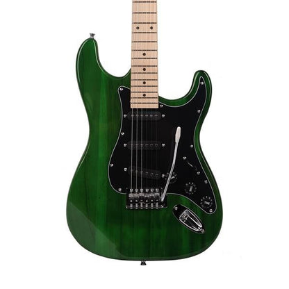 ST Stylish Electric Guitar with Black Pickguard Green