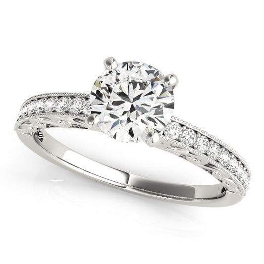 White Gold 14k Antique Style Diamond Engagement Ring (1 1/8 cttw)