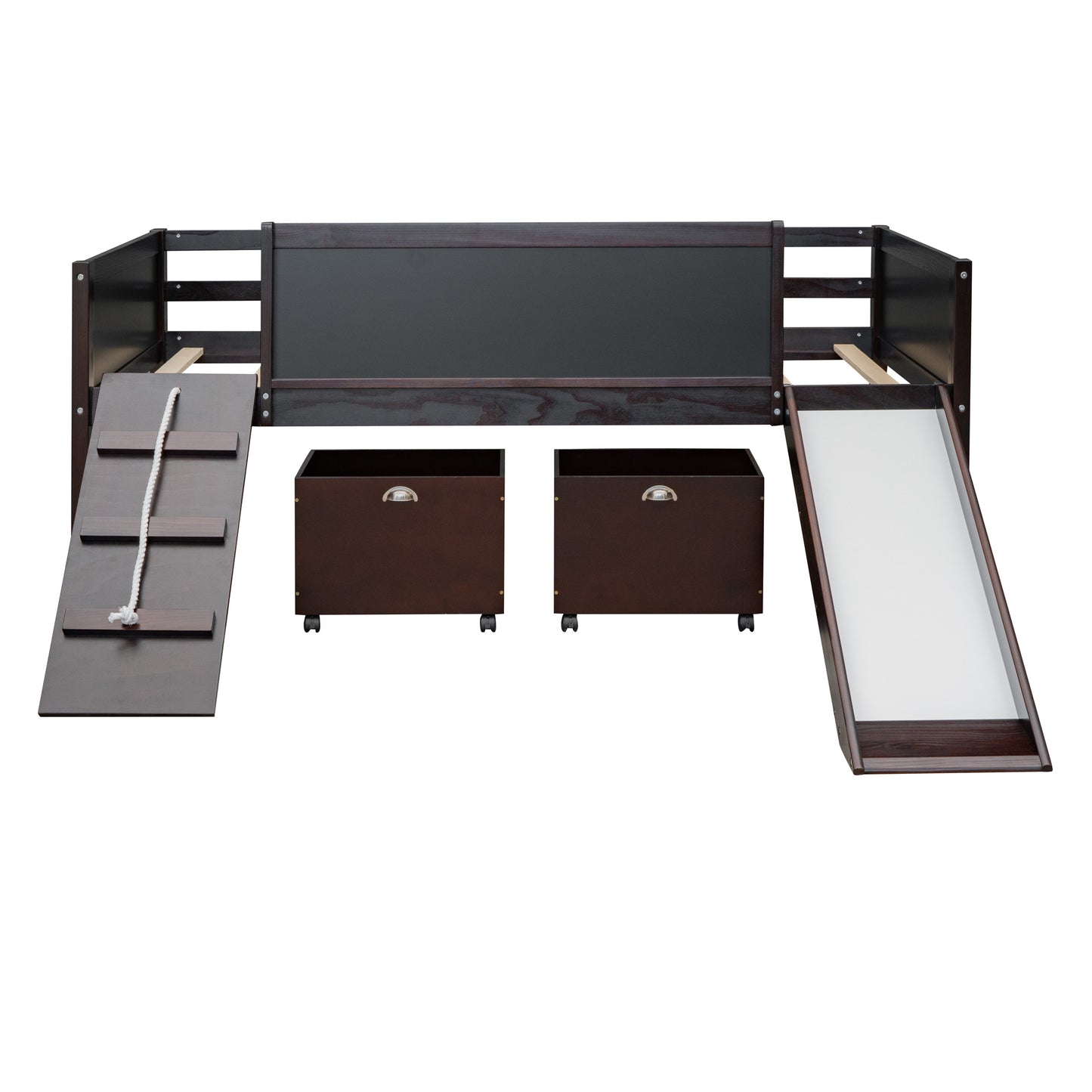 Twin size Loft Bed Wood Bed with Two Storage Boxes - Espresso ( old sku: LP000075AAP )