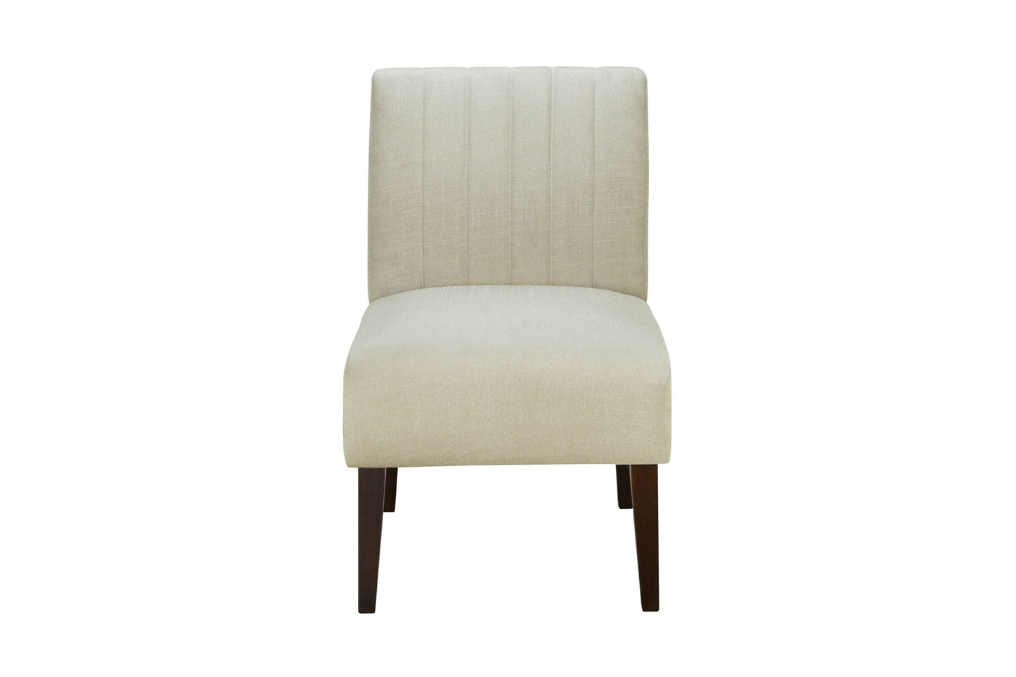 Stylish Comfortable Accent Chair 1pc Beige Fabric Upholstered Plush Seating Living Room Furniture Armless Chair