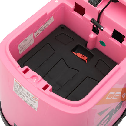 12V Kids Ride On Box, Electric Box Car with High-Low Speeds, Variable Speed Throttle, MP3, USB, Storage, Battery Powered Toy Gift for 8-12 Years Old, Pink + Black