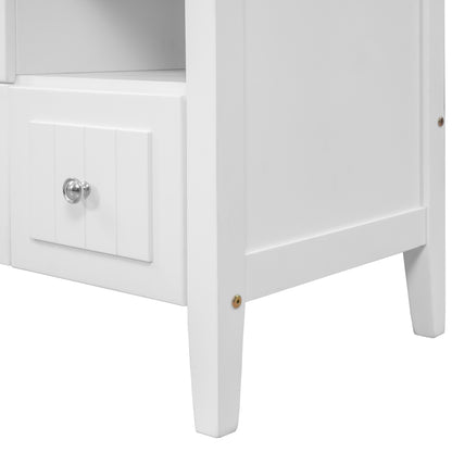 Bathroom Vanity with Ceramic Basin, Storage Cabinet, Two Doors and Drawers