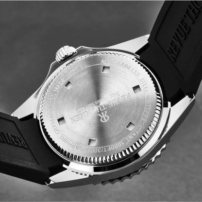 Revue Thommen 17571.2827 Men's 'Diver' Silver Dial Rubber Strap Swiss Automatic Watch