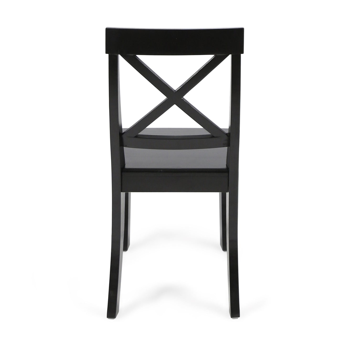 Acacia Wood Dining Chairs, Black (Set of 2)