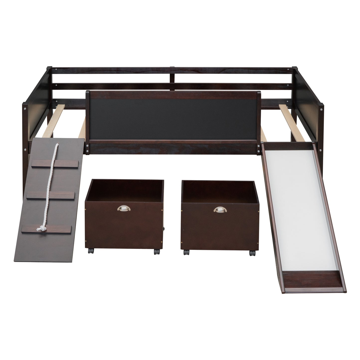 Twin size Loft Bed Wood Bed with Two Storage Boxes - Espresso ( old sku: LP000075AAP )